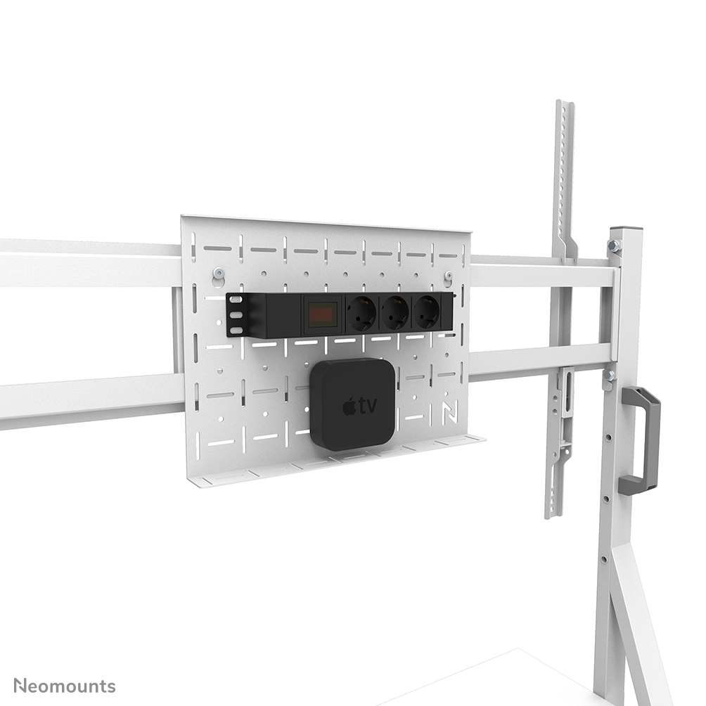Neomounts FL50-525WH1 Support au sol mobile pour écran 55-86" - étagère multimédia incluse - installation rapide - TÜV